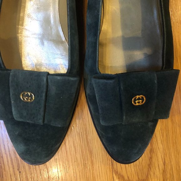 Gucci Green Vintage Suede Loafers - Picture 8 of 8